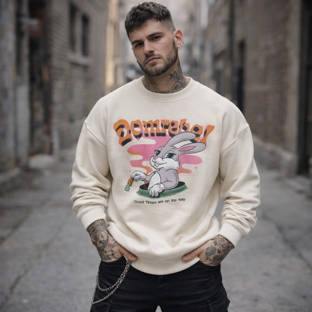 Domrebel Carrot Sweatshirt Cream Streetwear Farfetch Made in Canada Rabbit XL